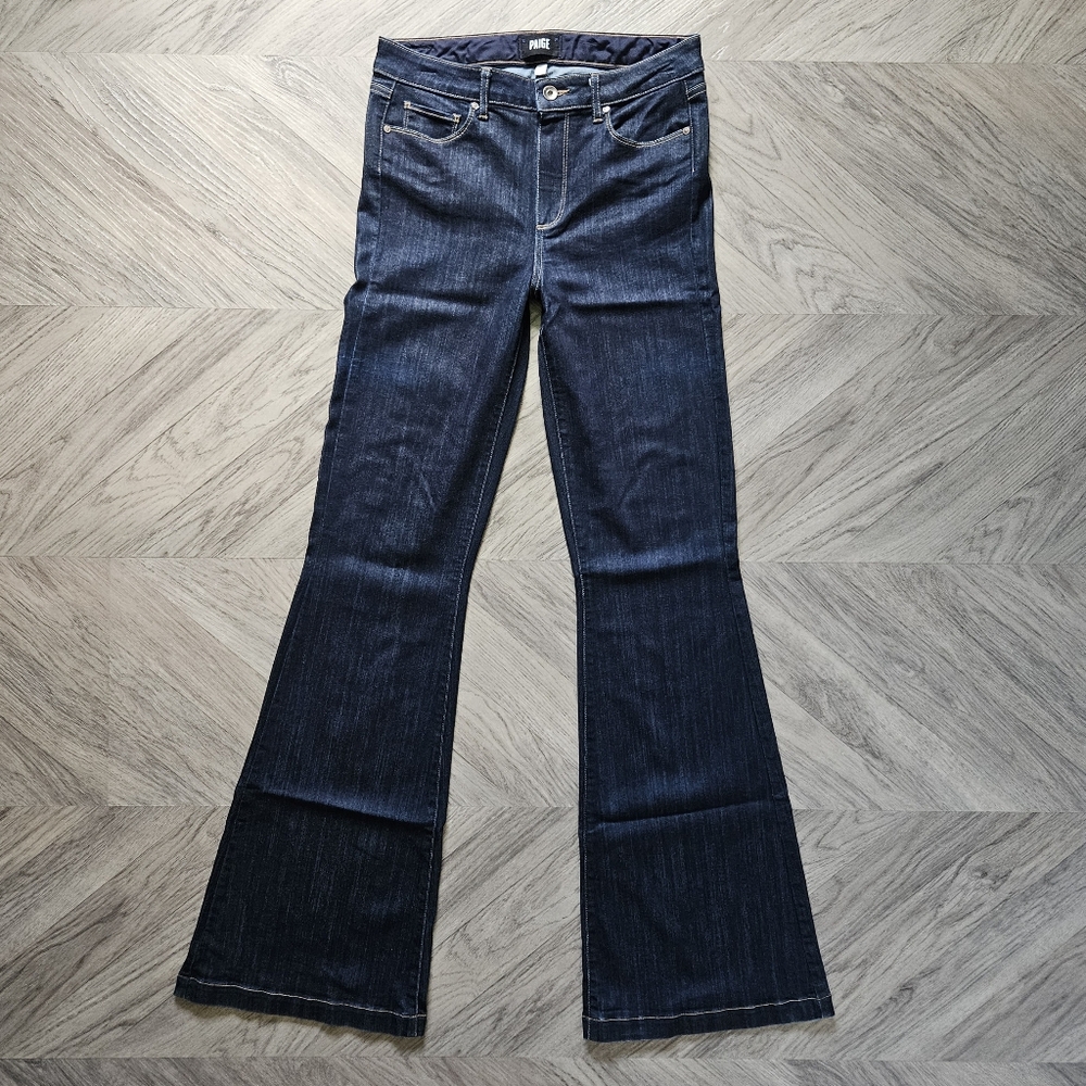 Paige High Rise Flare Jeans Size 28 Dark Wash